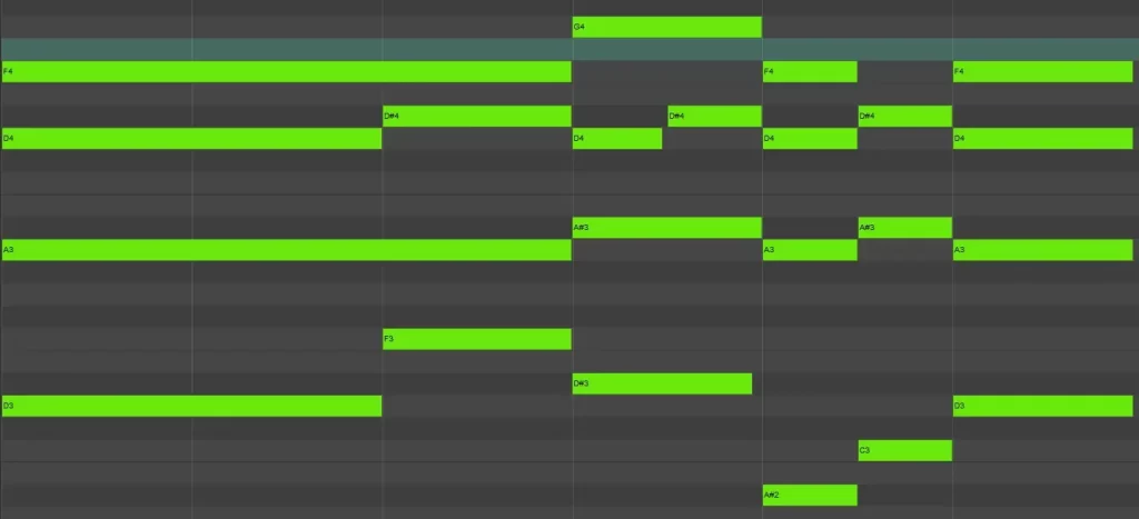 Midi example: D Phrygian chord progression