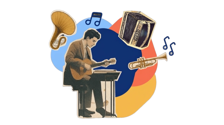 Guy playing piano and guitar modal guide mini course